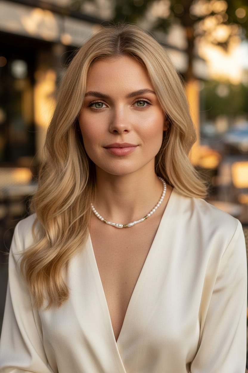 Colier White Light Pearl – perle de cultură albe cu argint