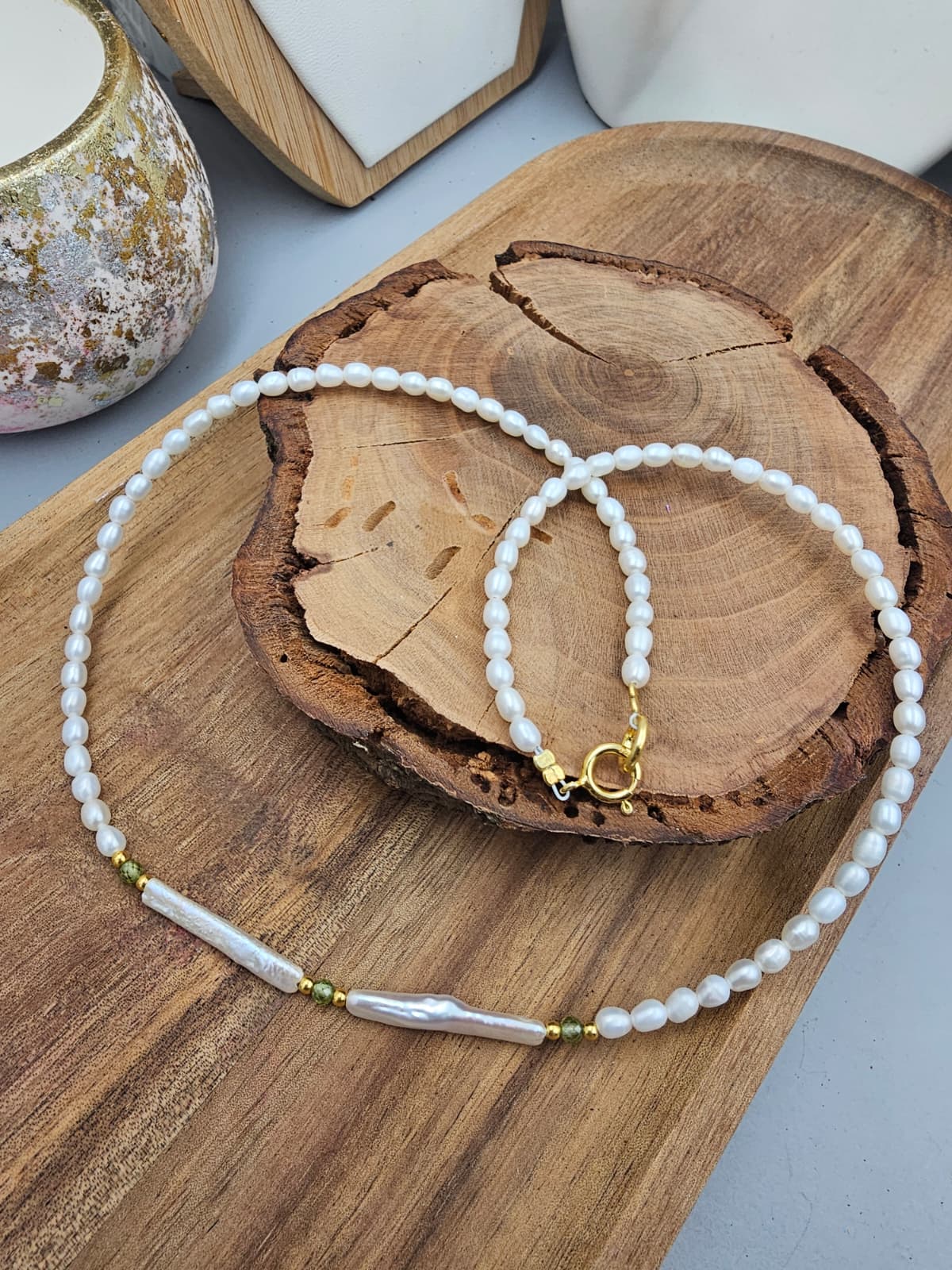Colier perle de cultură albe cu argint – White Light Pearl