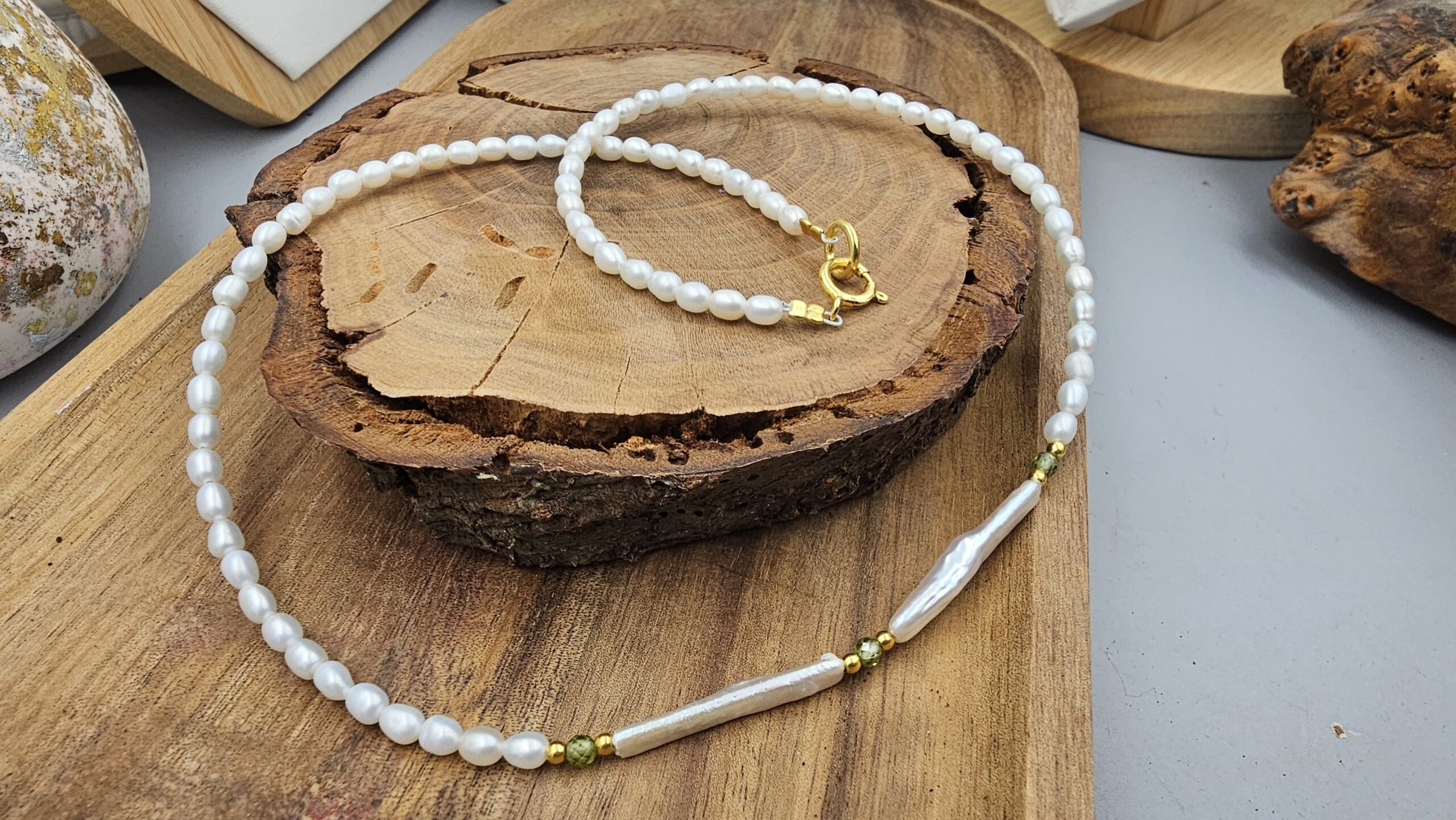 Colier perle de cultură albe cu argint – White Light Pearl