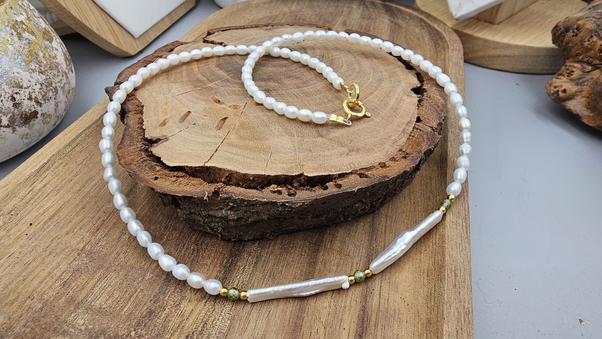 Colier perle de cultură albe cu argint – White Light Pearl