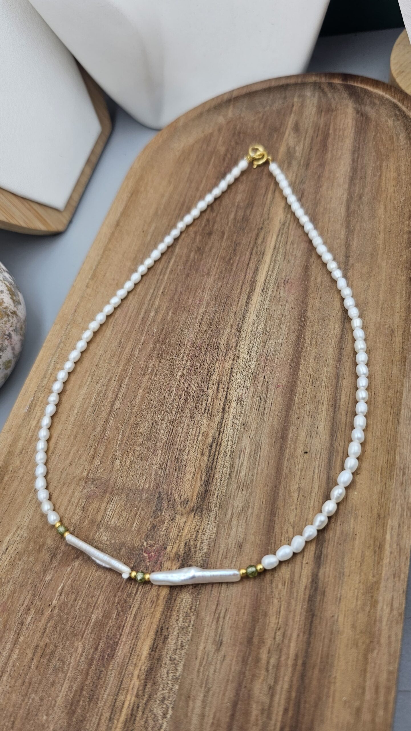 Colier perle de cultură albe cu argint – White Light Pearl