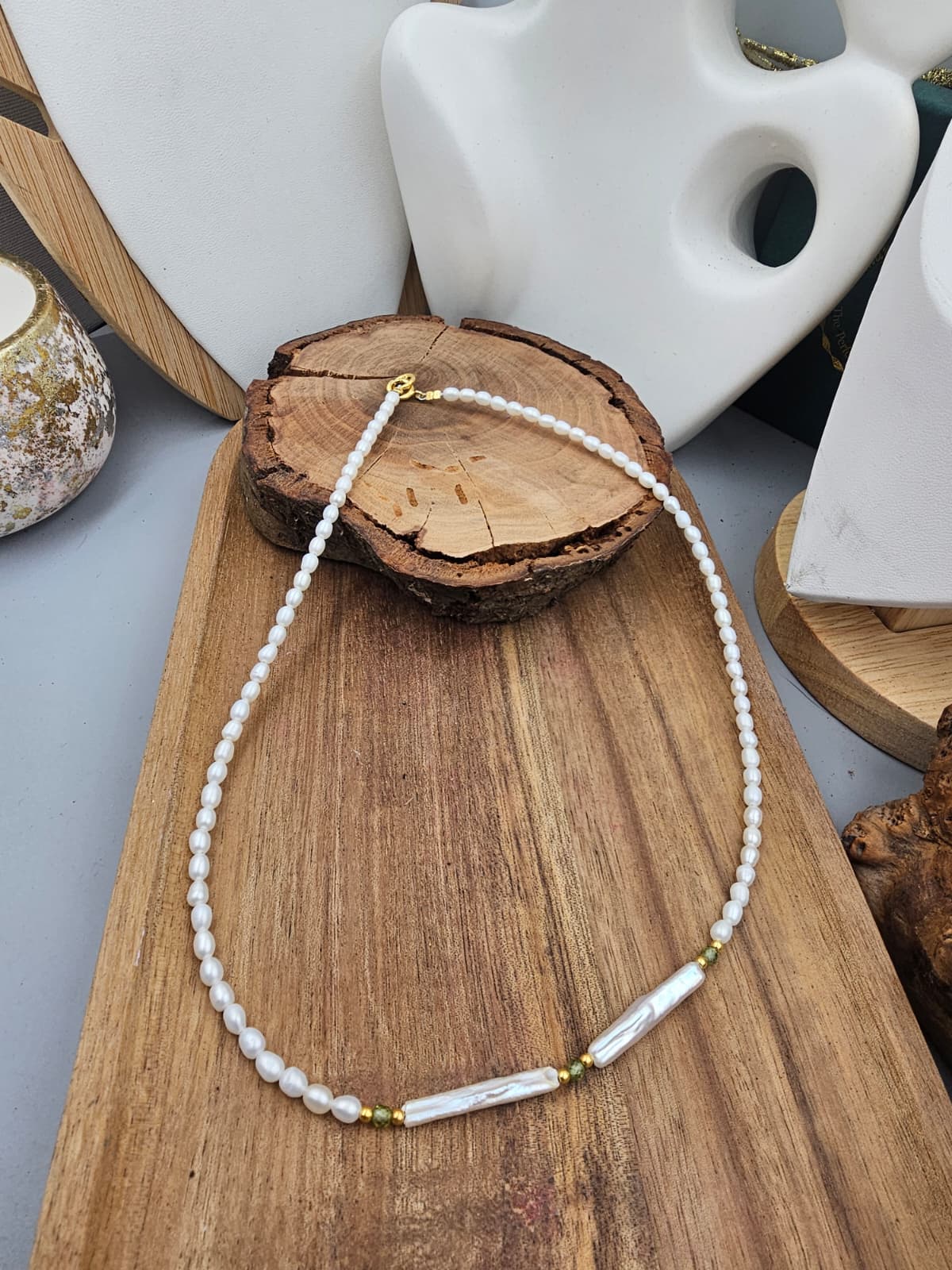 Colier perle de cultură albe cu argint – White Light Pearl
