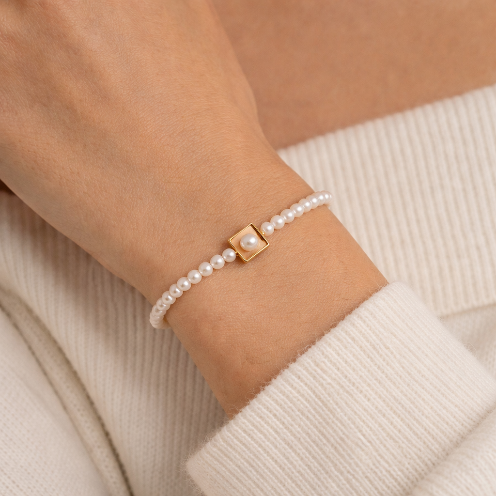 Brățară perle naturale Lucy Pearl Grace 4-5mm handmade