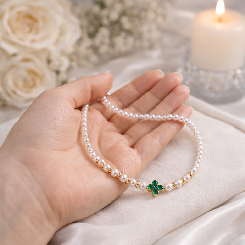 Colier cu perle Kelly Wish 4-4,5 mm handmade