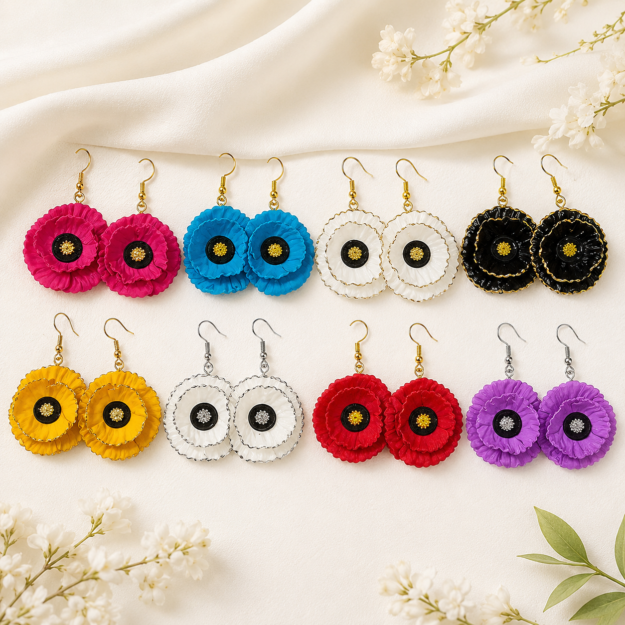 Cercei handmade florali – Flower Bloom Summer Vibe