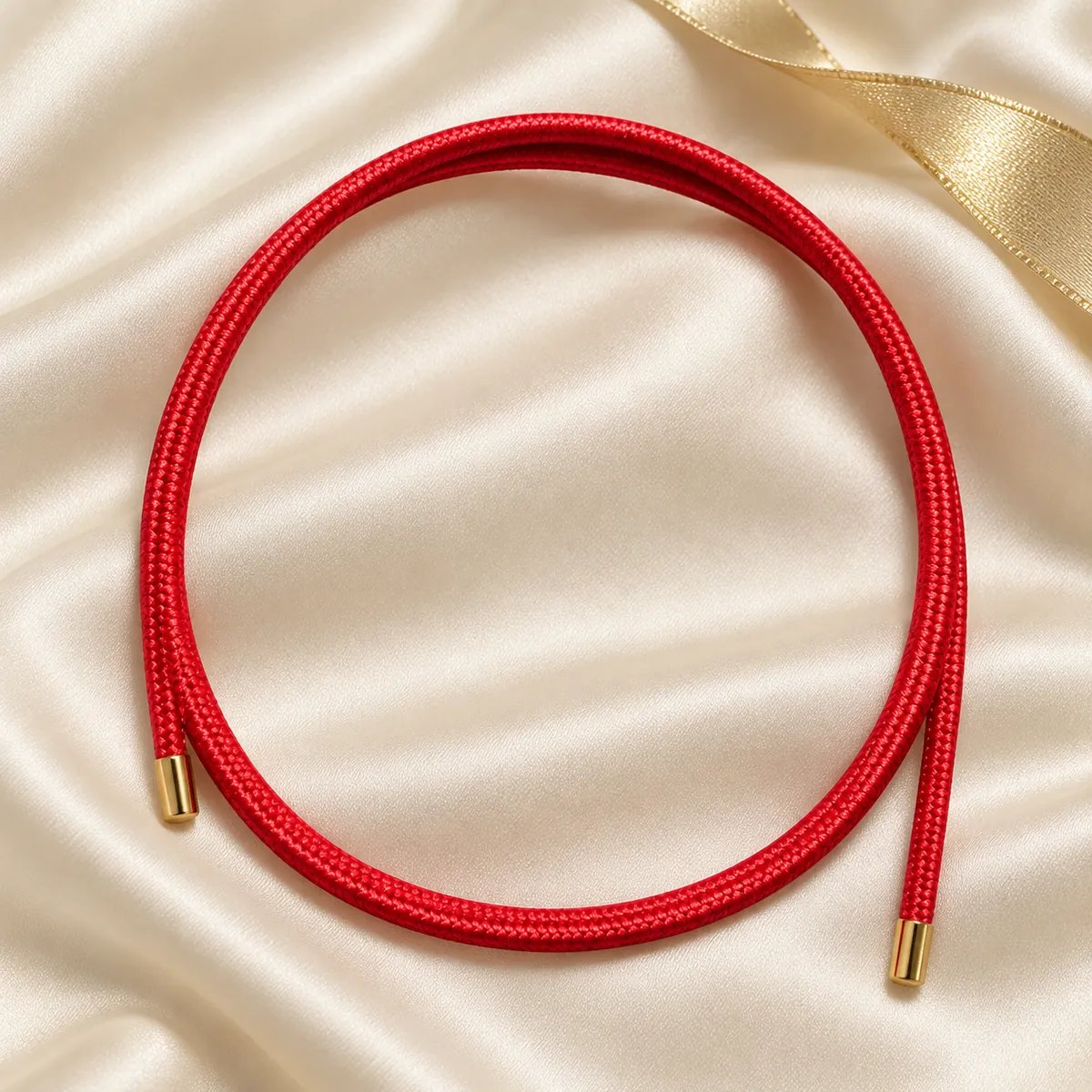 Colier reglabil magnetic roșu – detaliu